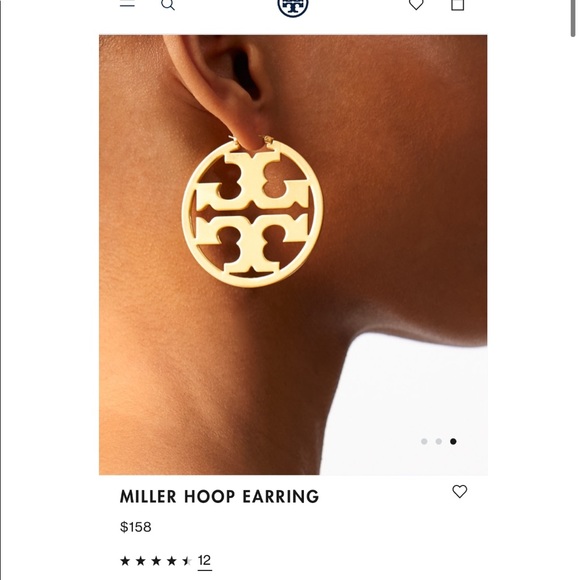 TORY BURCH MILLER LARGE HOOP EARRING - Picture 6 of 8